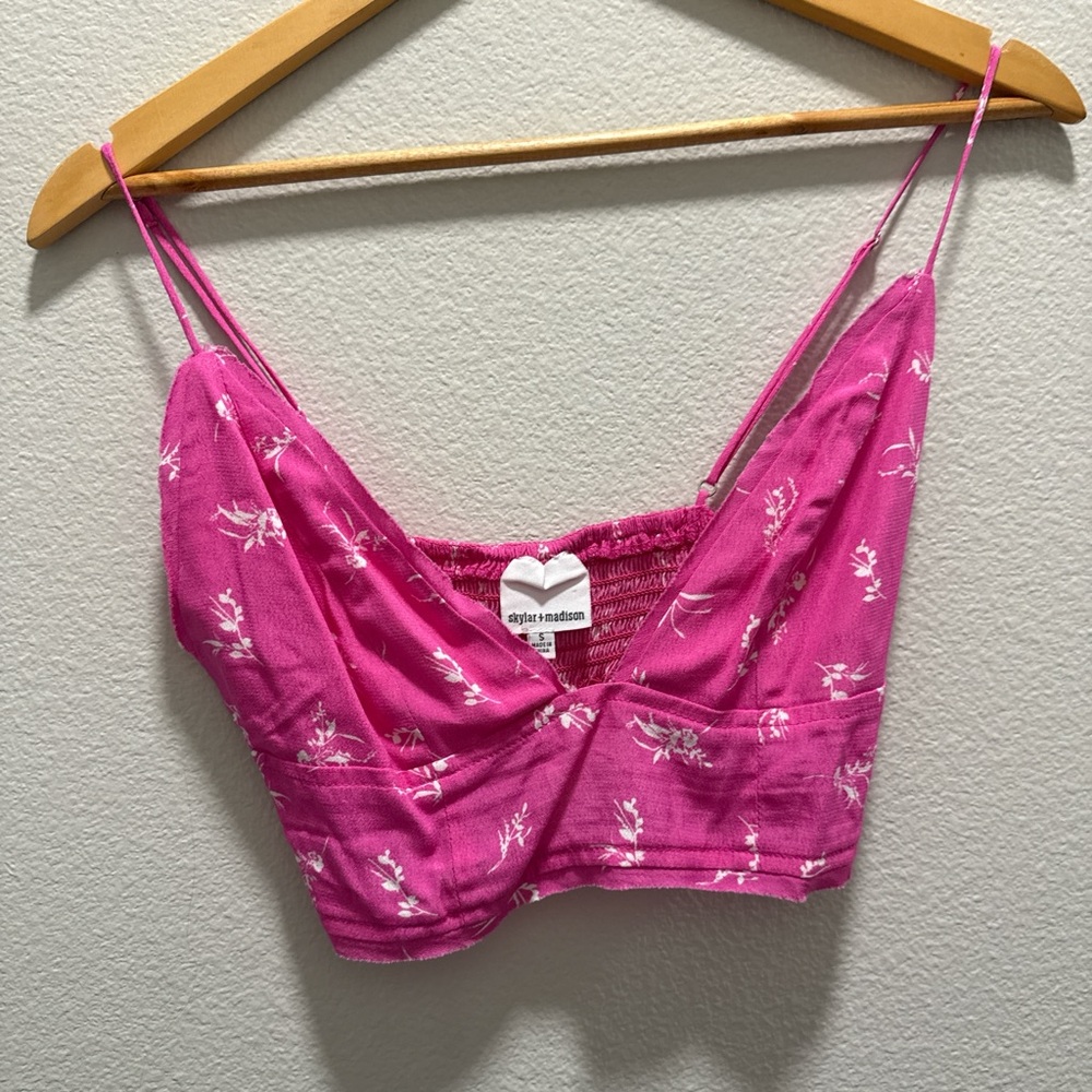 Pink floral Crop Top